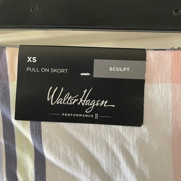 NWT Lady Hagen White Plaid A-Line Skort with Pastel Pink, Blue & Yellow Stripes - Picture 5 of 6